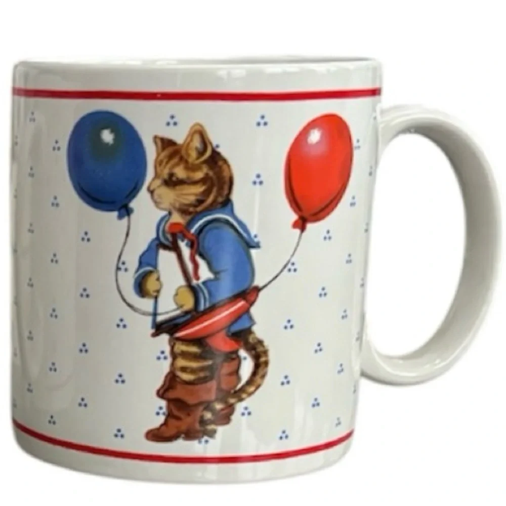 Vintage Cat Mugs 1980s RARE Vintage Coffee Cups Schmid Gordon Fraser Love Bear